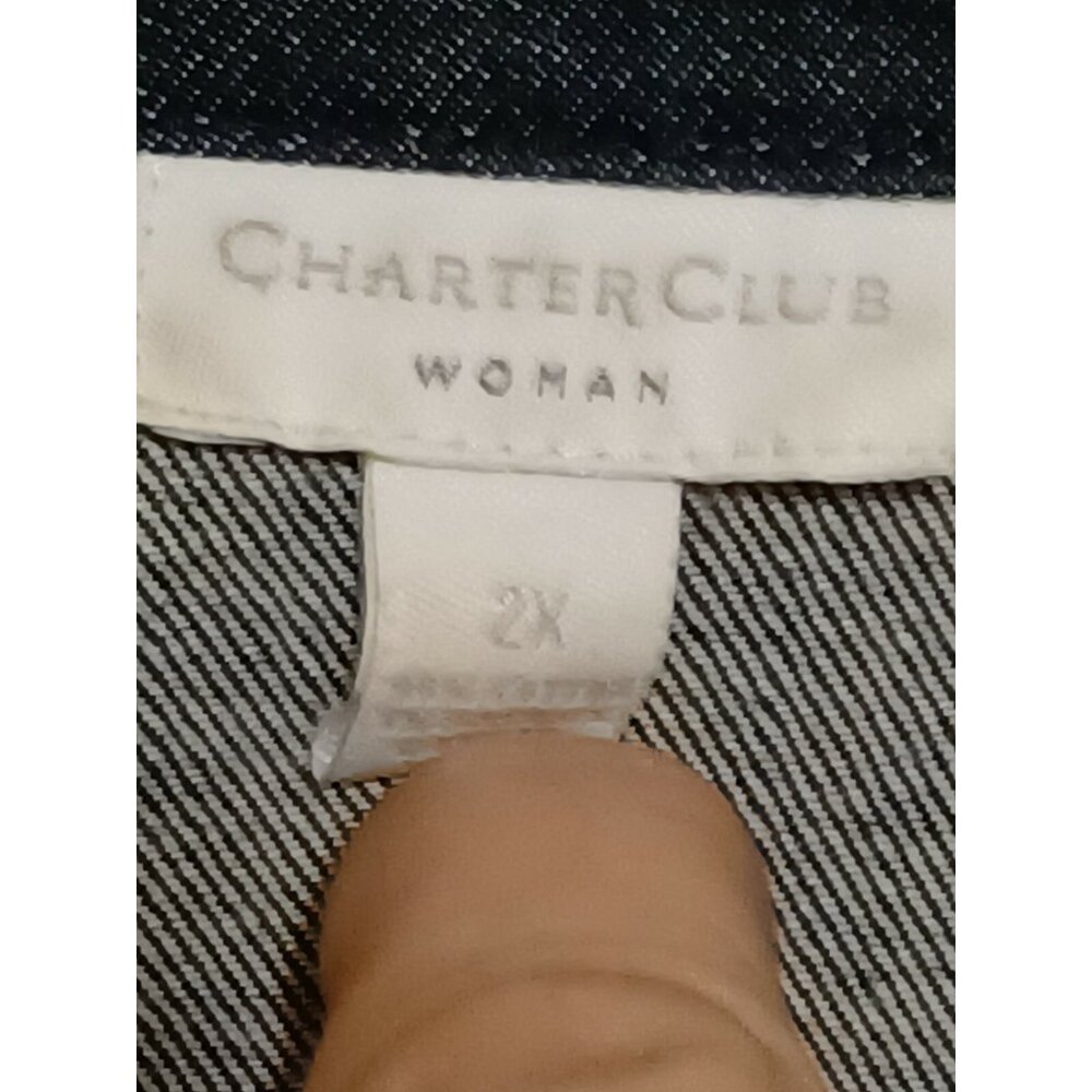 Women's X-Large Charter Club Long Sleeve Denim Jean Jacket - Picture 2 of 3
